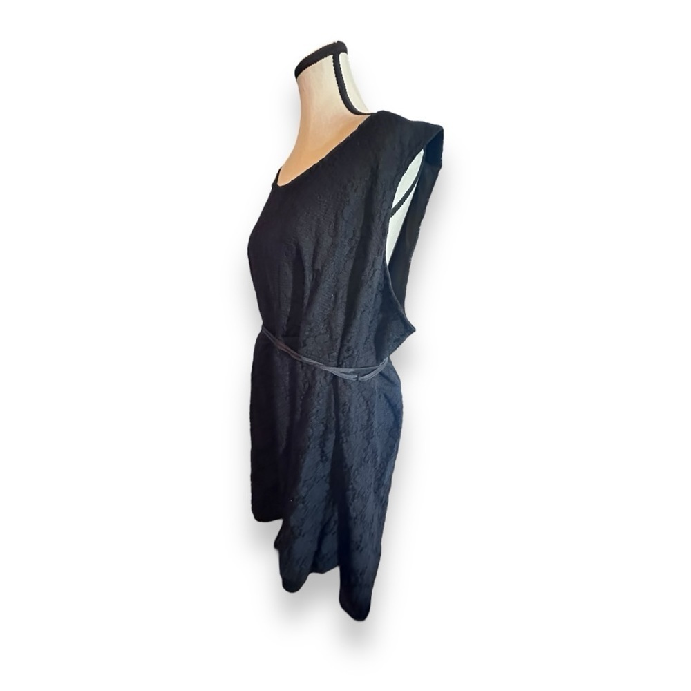 Women’s Apt 9 3X Tie Belt Black Sleeveless Lace A Line Dress 22 24 3XL XXXL - Picture 2 of 8